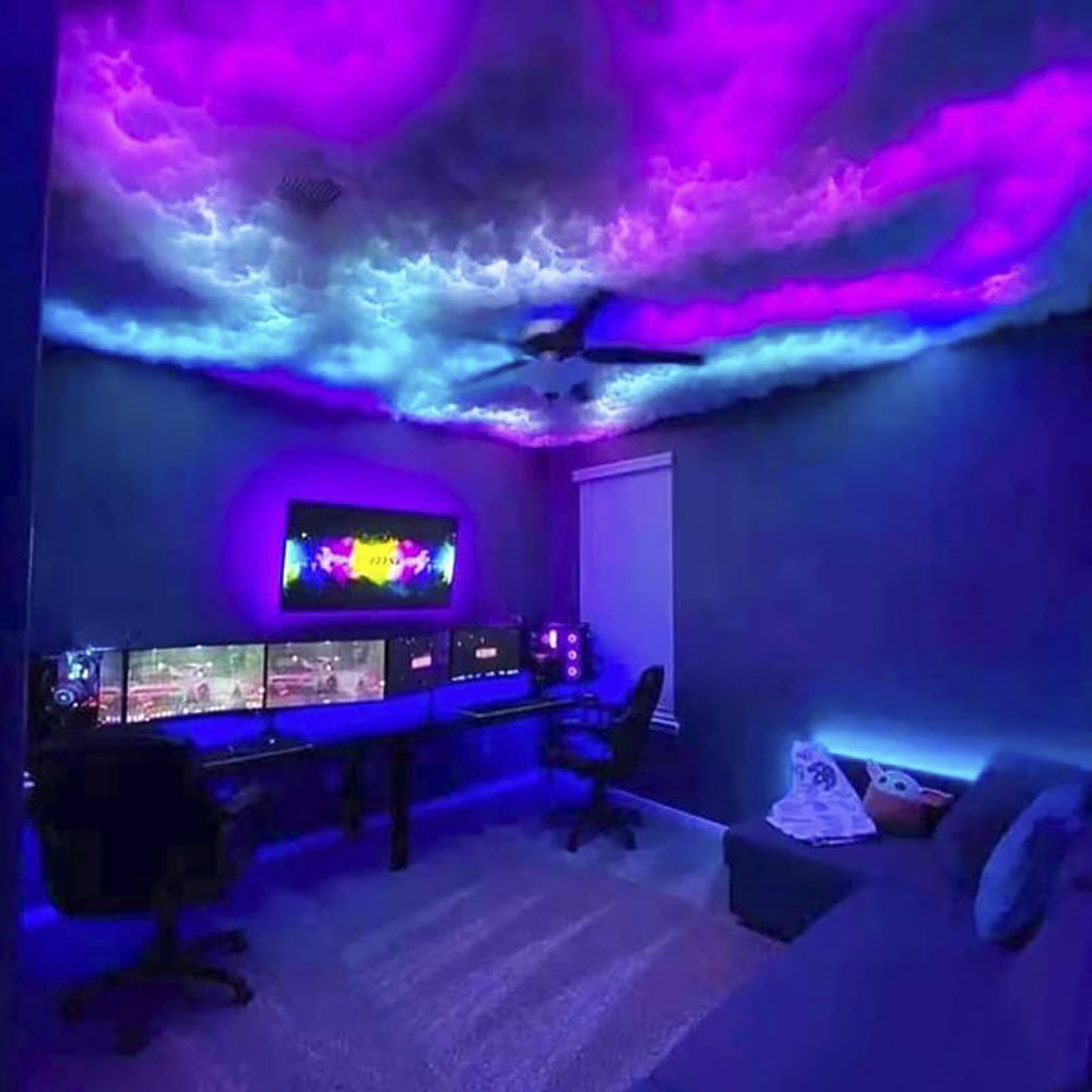 RGB Smart Thunder Cloud LED-Licht mit Soundsteuerung – DIY Escape Room, Bar, Gaming & Live-Streaming-Atmosphärenbeleuchtun...