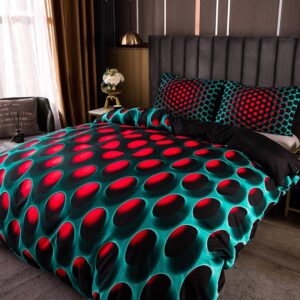 Foreign Trade Cross-Border Three-Piece Set Black Honeycomb 3D Digital Print Home Textile Duvet Cover Bed Sheet Bedding - W...