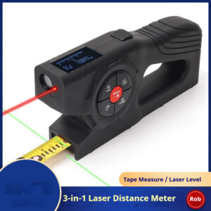 3-in-1 Laser Tape Measure – High-Precision Digital Measuring Tool With Cross-Line Laser & Auto-Calculation - Power Tools