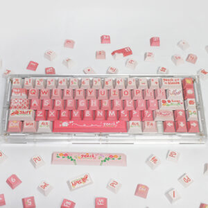 Pink Peach Original Factory Mechanical Keyboard Personalized Keycap Heat Upgraded PBT Accepts Customization - Computer-Kom...