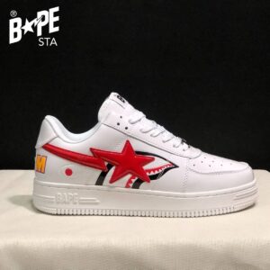 A BATHING-APE Classic Marvel-Lacquer Leather Splicing Fashion Board Shoes Air Force No.1 Board Shoes Unisex - Schuhe