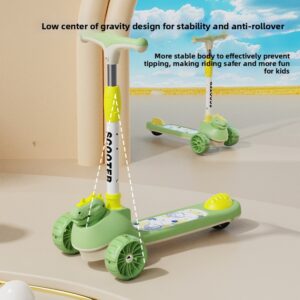 Foldable Children's Scooter for Boys And Girls Aged 2-6 Sit-On Design Unisex Plastic Scooter Manual Control No Battery Req...