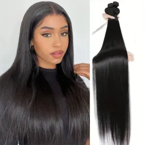 8-32 Inch Brazilian Straight Human Hair Bundles Natural Black Remy Hair for Women 100% Quality - Haircare Products