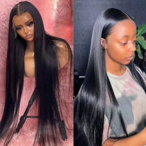 40 42 Inch 13x4 13x6 HD Transparent Bone Straight Lace Front Wigs 250 Density 360 Full Lace Brazilian Human Hair Wigs For ...