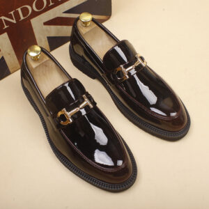 Spring And Summer New Korean Edition Pointed With One Step, High Height Men's Shoes, Bright Leather Trendy Casual - Schuhe
