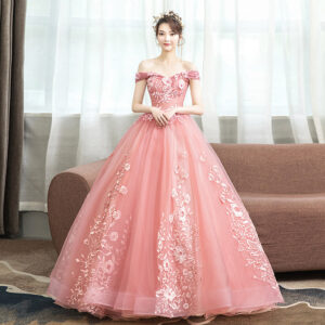 Women's Clothing Colorful Tulle Ball Gown For Stage Performances & Galas – Off-Shoulder Sweetheart Neckline With Crinoline...