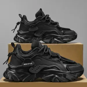 Mens thickened winter leisure sports with plush insulation and waterproof free of postage for mens casual running shoes - ...