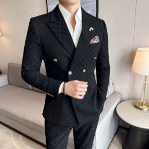 Men's Clothing [RegalStitch] Men's Slim Fit Suit - Double Breasted Plaid | Premium Business & Wedding Attire - Herrenbekle...