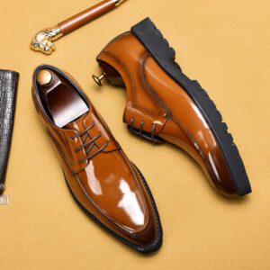 Bright Leather Shoes Leather Business Casual Shoes Pointed Thick Sole Increase - Schuhe | Technik & Gadgets