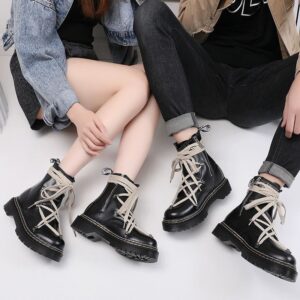 RO Dark Martin Men's Women's Trendy High Top Motorcycle Work for Autumn and Winter Versatile Interior Height Increasing - ...