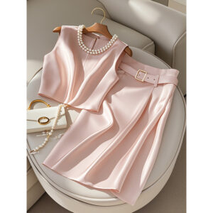 Women's Clothing Temperament Small Beautiful Pink Top Skirt Two piece Suit - Damenbekleidung | Technik & Gadgets