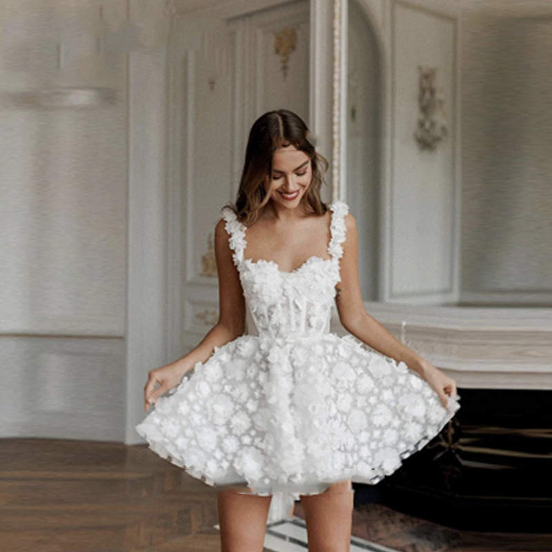 Women’s Clothing Travel Photography Light Wedding Dress Can Be Worn Daily, High Grade Lace Temperament, Go Out Gauze Tube ...