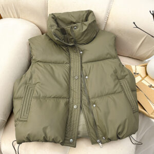 Women's Clothing Cotton vest women short autumn and winter vest cotton jacket thickened waistcoat vest live broadcast - Da...
