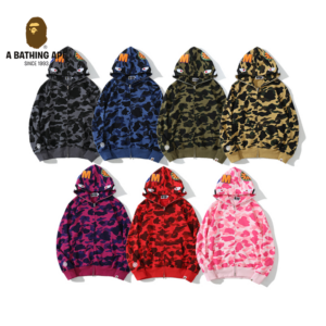 A BATHING APE ABC CAMO High Quality Pure Cotton Version SHARK FULL ZIP HOODIE MENS AND WOMEN - Herrenbekleidung