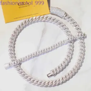 Full Ice out 2rows 6mm 9mm 13mm Solid Sier Moissanite Cuban Link Chain Mans Hip Hop Necklace - Geschenke | Technik & Gadgets