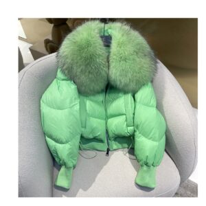 Women's Clothing fashion short down jacket women's high end women's 90 white duck down fox fur collar - Damenbekleidung