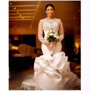 Women's Clothing Wedding Dress Bride Wedding Lace Long Sleeved Wedding Dress - Damenbekleidung | Technik & Gadgets