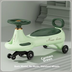 Children's Swivel Car for Ages 1-8 Unisex Silent Wheels Anti-Tipping Baby Rocking Toy Car Manual Control Plastic Transport...