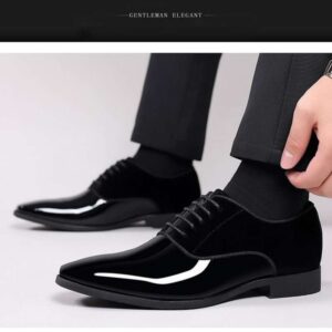 Plus Leather Size Autumn And Winter Breathable Korean Version Youth Versatile British Pointed Shiny Face Business Formal -...