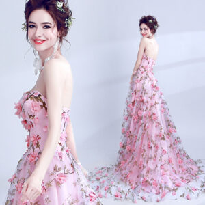 Women's Clothing new bean pink tube top bride wedding banquet annual meeting evening dress - Damenbekleidung