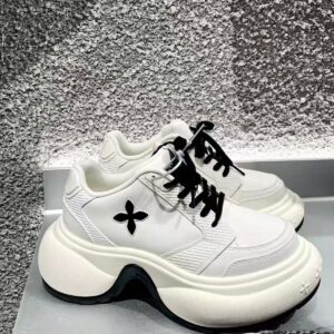 Smfk Ripple High Heels Sport Schwarz Und Weiß Kontrast Dicken Boden Casual Damenschuhe 25 Jahre Frühling Neue Leder Papa -...