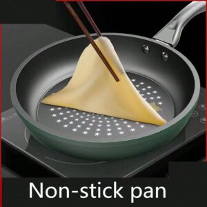 24cm Cast Iron Non Stick Frying Pan, Easy Clean Reduced Smoke Skillet, No Burn Food Release, Heavy Gauge Base Fast Even He...