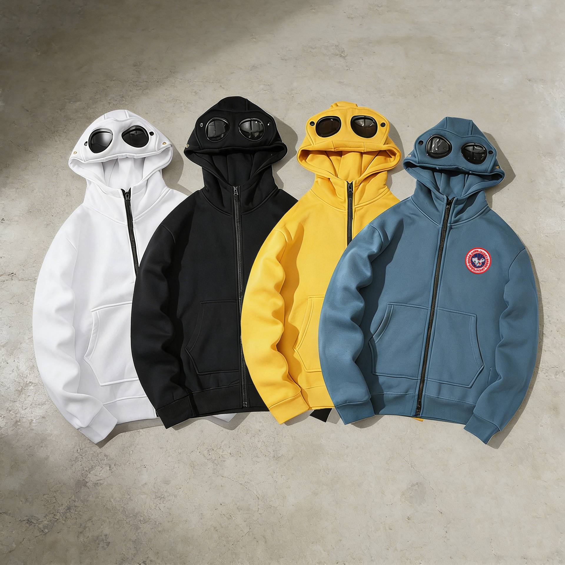 Men's Clothing Personality Dark Print Dark Gothic Print Hooded Sweatshirt With Color Block Design - Retro Streetwear Pullo...
