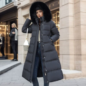 Women's Long Over The Knee Belt Cotton Coat Coat - Damenbekleidung | Technik & Gadgets