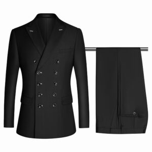 CT Men's Professional Business Casual Fashion Double-Breasted Dark Blue Black Gray Slim Fit Suit - Herrenbekleidung