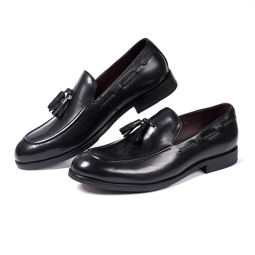 Herrenschuhe Quasten-Loafer Leder Rindsleder Spitze Slip-on Herrenschuhe Business Casual Lederschuhe Herren Abendschuhe - ...