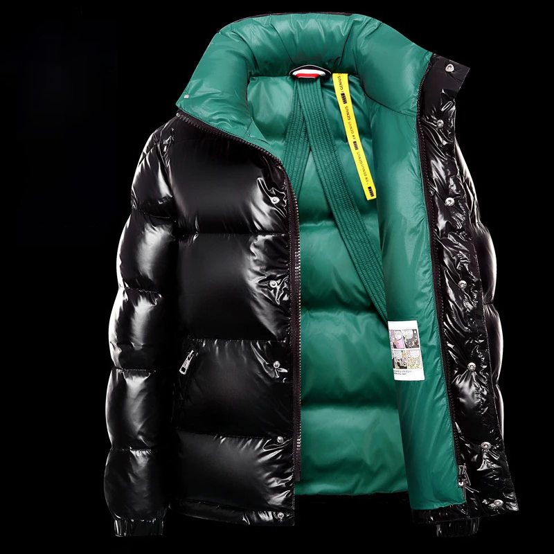 Weiße Enten Daunen Jacke Männer Warme Kapuze Dicke Daunen Jacke Mann Puffer Jacke Shortdown Mäntel Für Männer Winter Luxus...