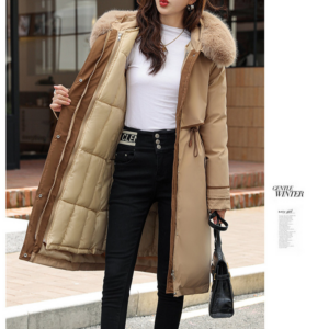 Women's detachable liner with cotton large collar style fashionable cotton jacket - Damenbekleidung | Technik & Gadgets
