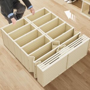 Double Row Foldable Shoe Storage Cabinet - No Assembly Clear Stackable Sneaker Organizer (Multi-Layer Dustproof Display Ca...