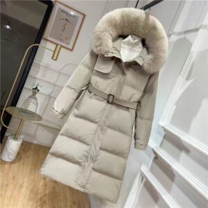 Women's fashion fur collar medium length Warm jacket jacket - Damenbekleidung | Technik & Gadgets