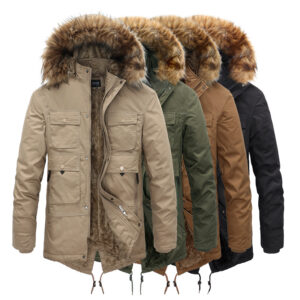 Men's Clothing Men's Longline Fleece-Lined Parka - Detachable Hood Winter Coat (4 Colors, L-4XL)​ - Herrenbekleidung