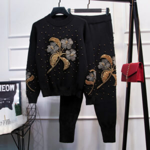 Women's Clothing Heavy Industry Sweater Pants Fashion Two-piece Set - Damenbekleidung | Technik & Gadgets