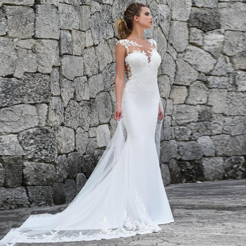 Women's Clothing Wedding dress summer new one shoulder wedding dress with large skirt and backless lace trailing wedding dress