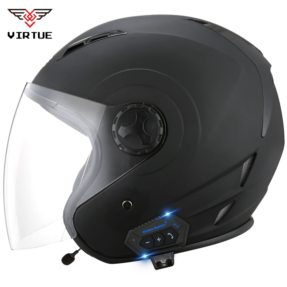 Specially Designed VIRTUE Electric Car Men Women, Lightweight Bluetooth Half Summer, And Warm Safety Helmet For All - Trag...