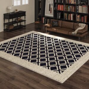 Rug – Soft Geometric Print Polyester Carpet, Non-Slip & Washable Floor Mat For Living Room/Bedroom (Multiple Sizes & Color...