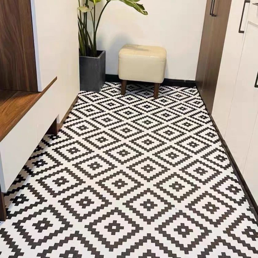 Home Furniture Simple wash free entrance door mat leather dirt resistant cutting entrance door non slip feet porch home wa...