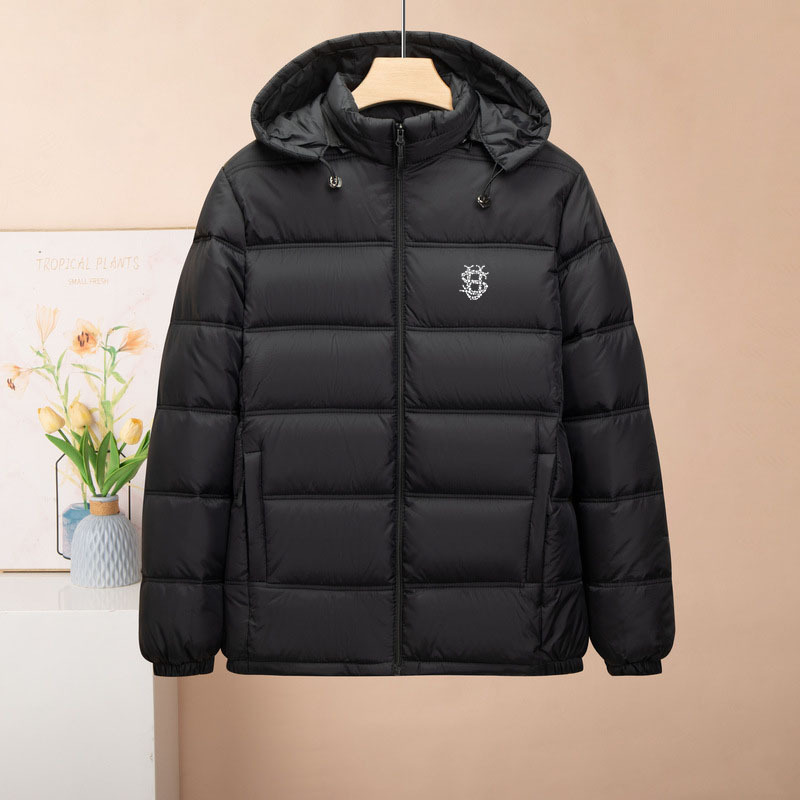 Men's Clothing Cotton Padded Jacket Thickened Hooded Jacket With Detachable Hood For Middle Aged And Young People Short Pa...