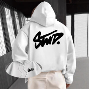 Men's Clothing Hip-Hop Hoodie With Print - Lightweight Cotton Lined Pullover Sweatshirt For Spring & Fall (White, Blue, Bl...