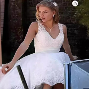 Women's Clothing Summer Medium Length Wedding Dress New Double Shoulder Short Fashion Puffy Skirt Wedding Dress - Damenbek...