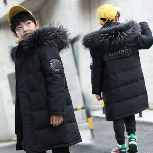 Mother & Kids Boys' Premium Down Jacket - Warm & Stylish Winter Coat For Big Kids, Thickened Insulated Puffer Jacket For C...