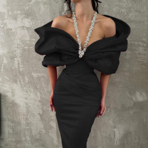 Women's Clothing Heavy Diamond Halter Dress Summer Temperament Bandage Black Dress - Damenbekleidung | Technik & Gadgets