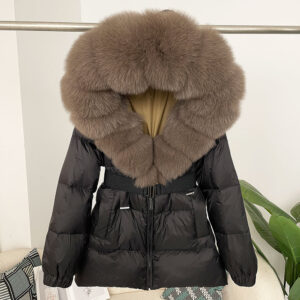 Women's Clothing Winter Warm Fashion Oversized Real Fox Collar Hooded White Duck Down Jacket Fur - Damenbekleidung