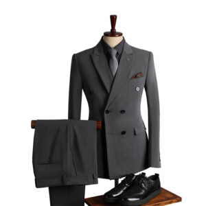 Man's Clothing Double Row Suit Men's Formal Wear Business Casual Fashion Slim-Fit Plus Size Banquet Wedding Small Suit Man...