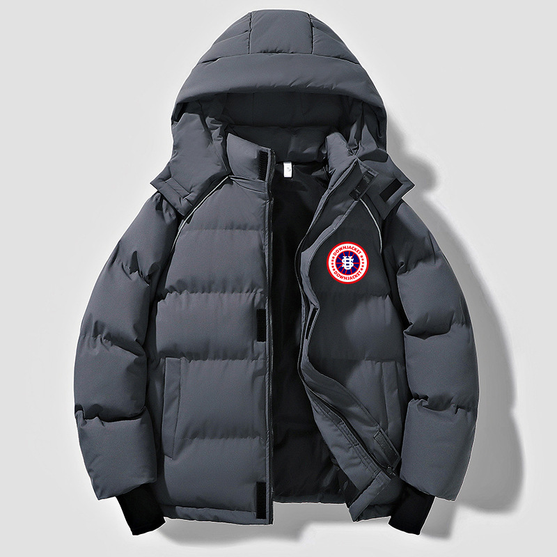 Men's Clothing Couple's Winter Hooded Loose Fitting Versatile US Map Logo Solid Color Windproof And Cold Resistant Cotton ...