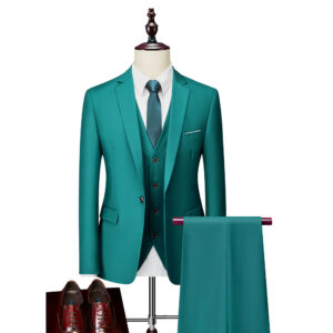 Men's business casual suit wedding groom one-button dress suit three-piece set P190 - Herrenbekleidung | Technik & Gadgets