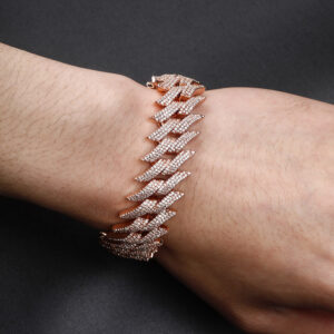 20mm Thorn Box Buckle Cuban Chain Full Of Zircon Hip Hop Men's Trendy Bracelet Real Gold Electroplating - Geschenke